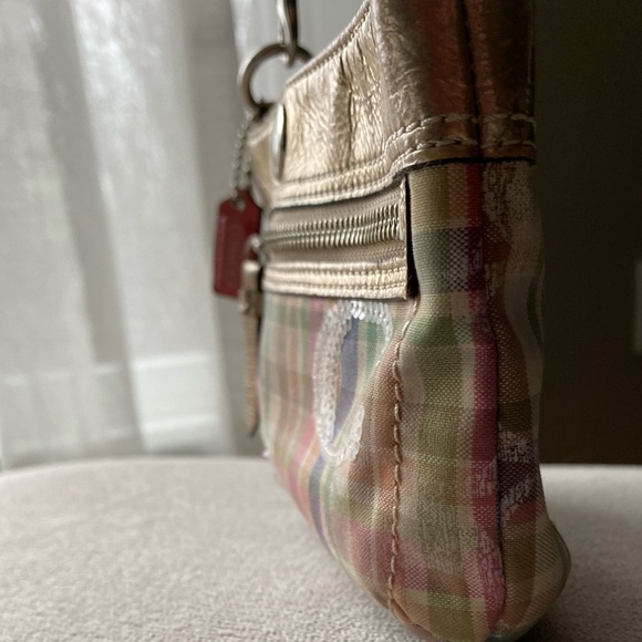 Vintage Y2K Coach Plaid Mini Bag / Wristlet - Picture 4 of 11
